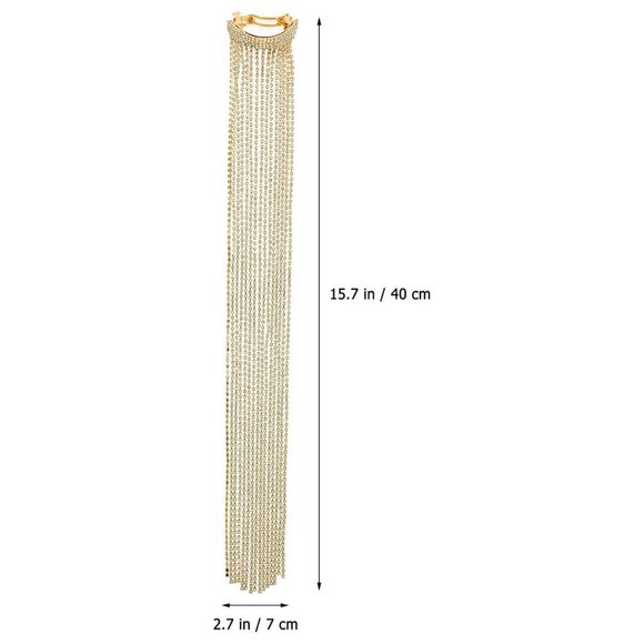 Hair Chain Rhinestone Tassel Clamp Bridal Hair Accessories Women Girls main image 7